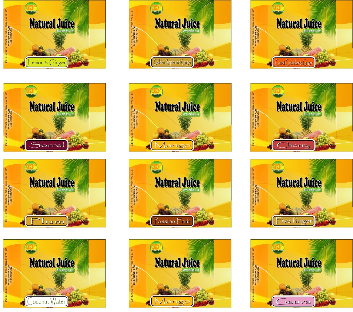 Assorted Juice Labels