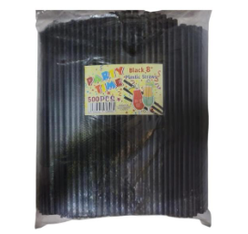Party Time Blacl Straws