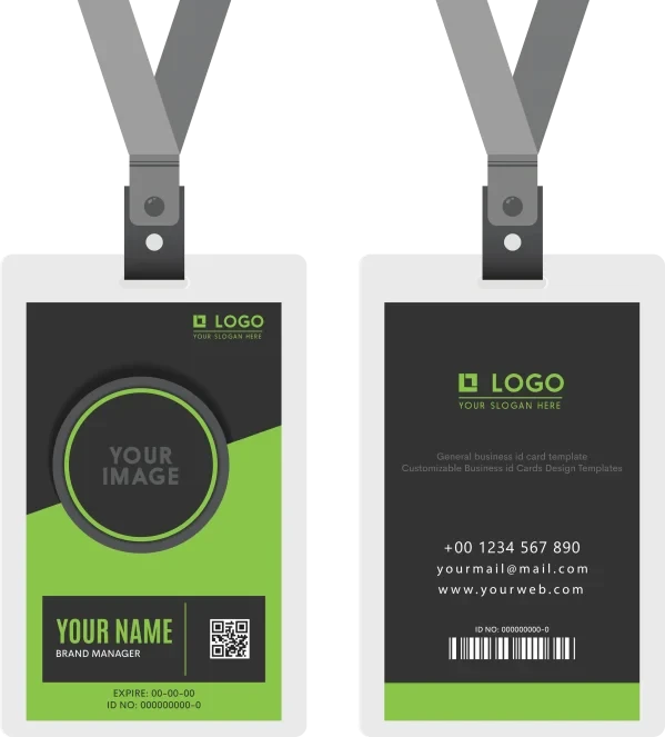 PVC ID Badges Vertical Back & Front