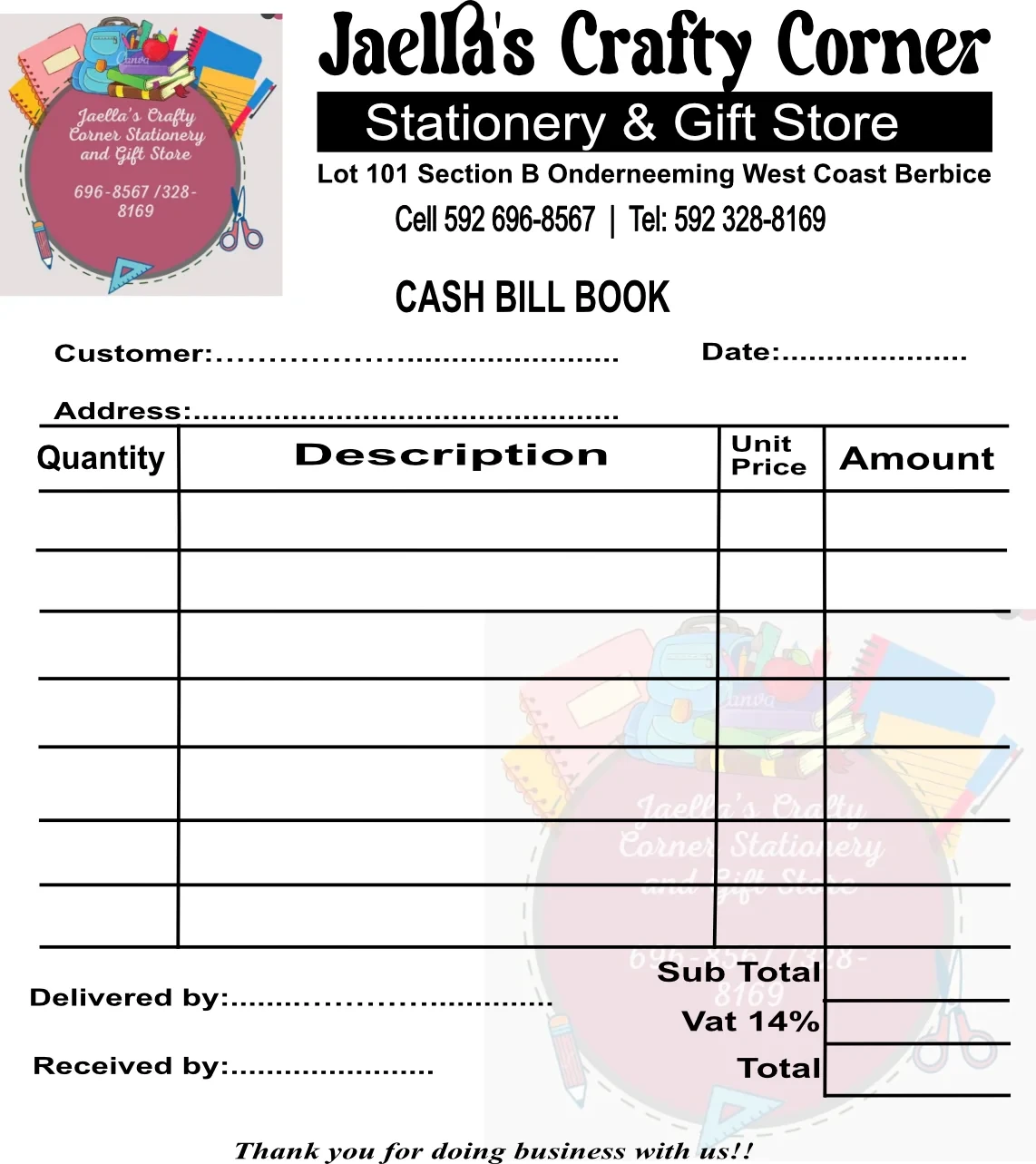 Bill Books 1/4