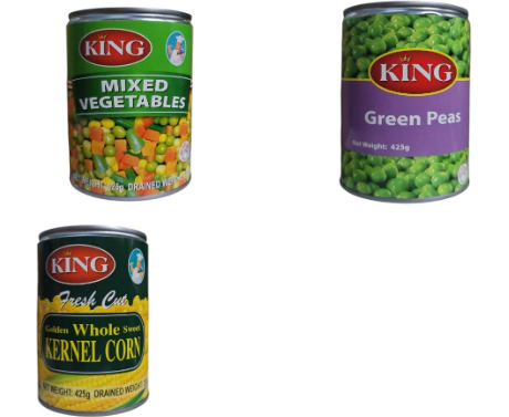 King"\'s Whole Kennel Corn,Mxed Vegetables & Green Peas