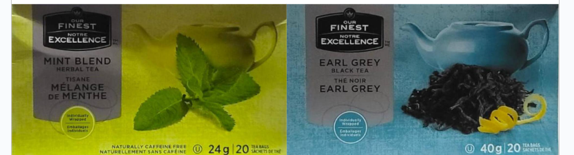 Tea Bags Mint Blend Herbal Blend , Earl Gray Black Tea & Lemon Ginger Tea